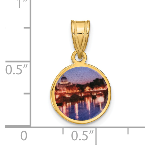 Sterling Silver/Gold-plated Small Picture Jewelry Disc Pendant - Picture 4 of 4